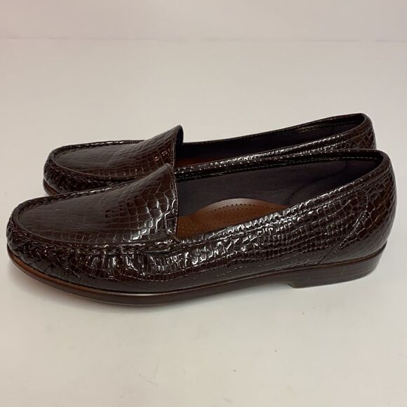 SAS Simplify Brown Croc Embossed Shoes Size 11.5W B12B - Picture 6 of 11